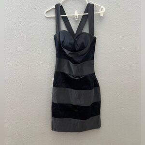 Arden B. navy wrap dress.